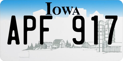 IA license plate APF917