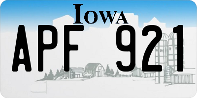 IA license plate APF921