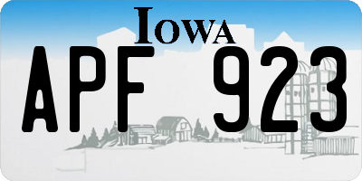IA license plate APF923