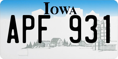IA license plate APF931