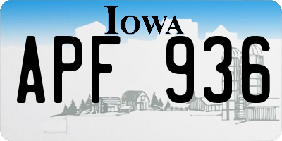 IA license plate APF936