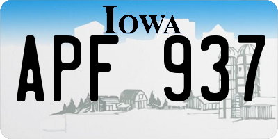 IA license plate APF937