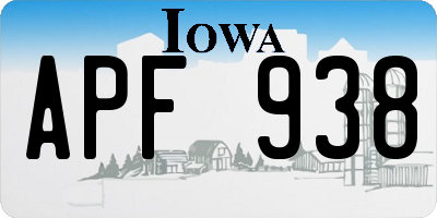 IA license plate APF938