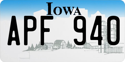 IA license plate APF940