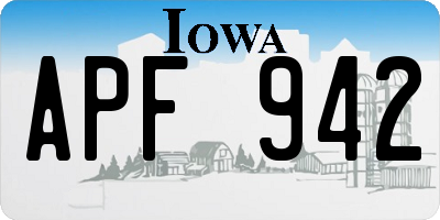 IA license plate APF942
