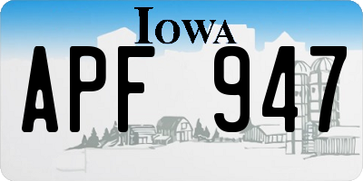 IA license plate APF947