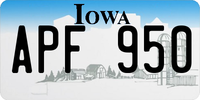 IA license plate APF950