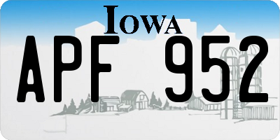 IA license plate APF952