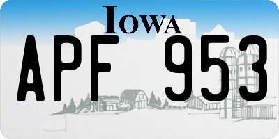 IA license plate APF953