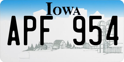 IA license plate APF954