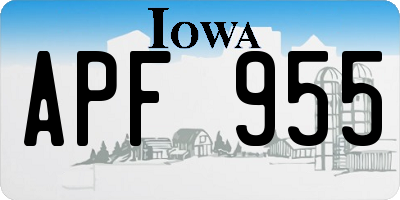 IA license plate APF955