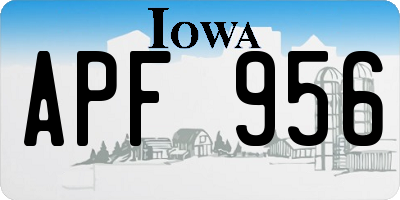 IA license plate APF956