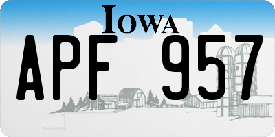 IA license plate APF957