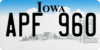 IA license plate APF960
