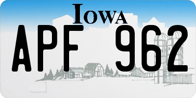 IA license plate APF962