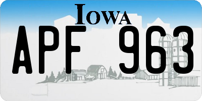 IA license plate APF963
