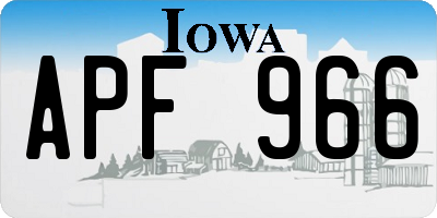 IA license plate APF966