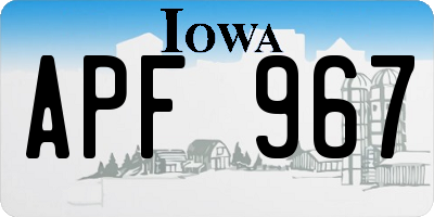 IA license plate APF967