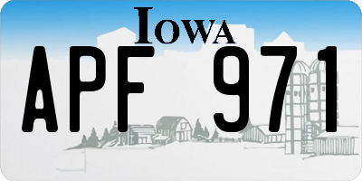 IA license plate APF971