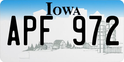 IA license plate APF972