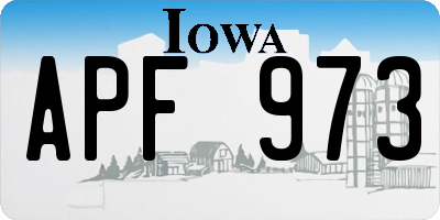 IA license plate APF973