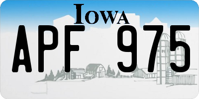 IA license plate APF975
