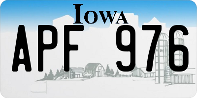 IA license plate APF976