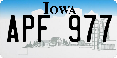 IA license plate APF977
