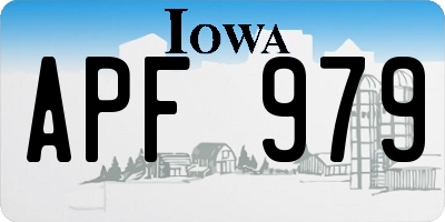 IA license plate APF979