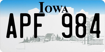 IA license plate APF984