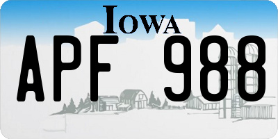 IA license plate APF988