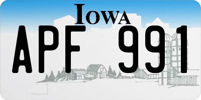 IA license plate APF991