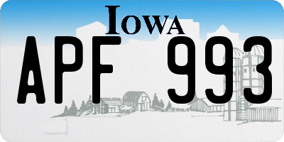 IA license plate APF993
