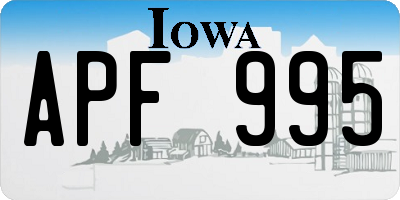 IA license plate APF995
