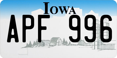 IA license plate APF996