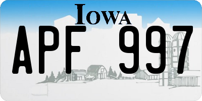 IA license plate APF997