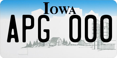 IA license plate APG000