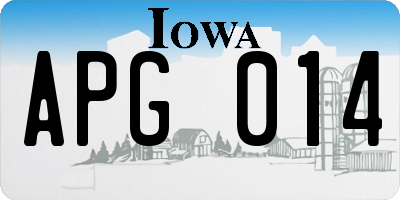 IA license plate APG014