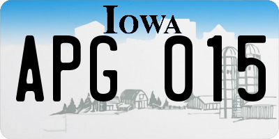 IA license plate APG015