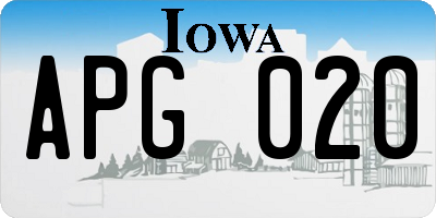 IA license plate APG020