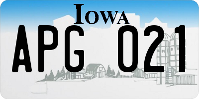 IA license plate APG021