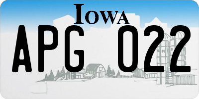 IA license plate APG022