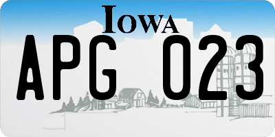 IA license plate APG023
