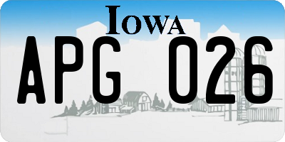 IA license plate APG026
