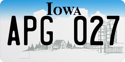 IA license plate APG027