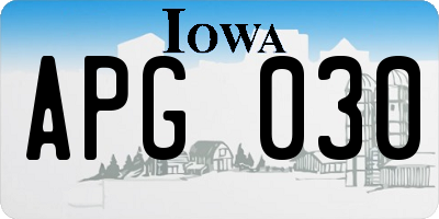 IA license plate APG030