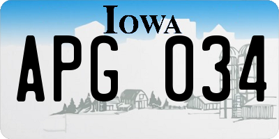 IA license plate APG034
