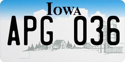 IA license plate APG036