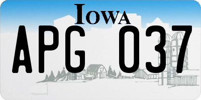 IA license plate APG037