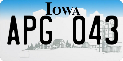 IA license plate APG043